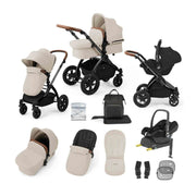 Ickle Bubba Stomp Luxe 12 Piece Travel System with Maxi-Cosi Cabriofix i-Size Car Seat & ISOFIX Base - Stone