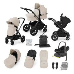 Ickle Bubba Stomp Luxe 12 Piece Travel System with Maxi-Cosi Cabriofix i-Size Car Seat & ISOFIX Base - Stone