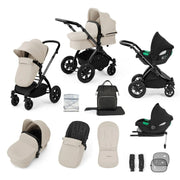 Ickle Bubba Stomp Luxe 12 Piece Travel System with i-Size Cirrus Car Seat & ISOFIX Base - Stone