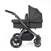 Ickle Bubba Stomp Luxe 12 Piece Travel System with i-Size Nimbus Car Seat & Spin ISOFIX Base - Charcoal Grey