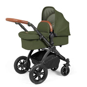 Ickle Bubba Stomp Luxe 12 Piece Travel System with i-Size Nimbus Car Seat & Spin ISOFIX Base - Woodland