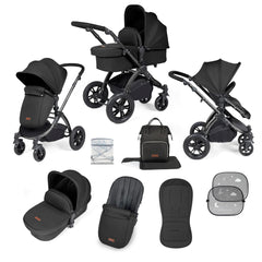 Ickle Bubba Stomp Luxe 2 In 1 Premium Pushchair - Black