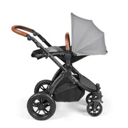 Ickle Bubba Stomp Luxe Travel System & Home 14 Piece Bundle Black Chassis - Pearl Grey