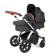 Ickle Bubba Stomp Luxe Travel System & Home 14 Piece Bundle Silver Chassis - Charcoal Grey