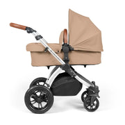Ickle Bubba Stomp Luxe Travel System & Home 14 Piece Bundle Silver Chassis - Desert