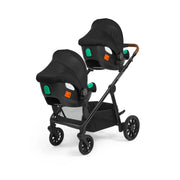 Ickle Bubba Virgo Twin 18 Piece Travel System with i-Size Cirrus Car Seats & ISOFIX Bases - Black