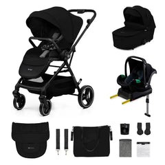 Kinderkraft Yoxi 4in1 Stroller with Mink Car Seat and Base Bundle - Pure Black
