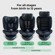 MBCS200 Spin Car Seat with Top Tether - Black