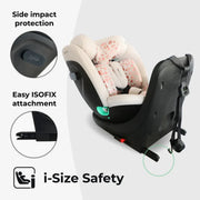 MBCS300 Easy Spin Car Seat with Top Tether - Pink Leopard