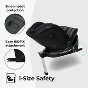 MBCS400 Spin Car Seat with Support Leg - Black