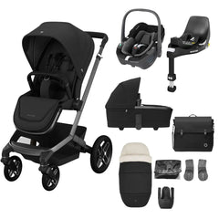 Maxi Cosi Fame 9 Piece Complete Bundle - Luxe Twillic Black