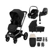 Maxi Cosi Fame Premium Pushchair Bundle with Pebble 360 Pro 2 Car Seat & Base - Luxe Twillic Black