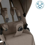 Maxi Cosi Fame Premium Pushchair Bundle with Pebble 360 Pro 2 Car Seat & Base - Twillic Truffle - With Black Wheels