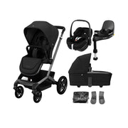 Maxi Cosi Fame Pushchair Bundle With Pebble 360 Pro 2 Car Seat & Base - Luxe Twillic Black