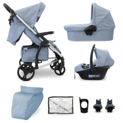 My Babiie MB200i 3-in-1 Travel System with i-Size Car Seat - Blue Plaid