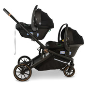 My Babiie MB33 Tandem Pushchair with 2 Infant Carriers - Black Leopard
