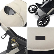My Babiie MB33 Tandem Pushchair with 2 Infant Carriers - Ivory