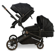 My Babiie MB33 Tandem Pushchair with Infant Carrier & Base - Black Leopard