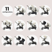 My Babiie MB33 Tandem Pushchair with Infant Carrier - Ivory