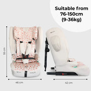 My Babiie MBCS80 Toddler to Booster R129 Foldable Car Seat with ISOFIX - Pink Leopard