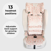 My Babiie MBCS80 Toddler to Booster R129 Foldable Car Seat with ISOFIX - Pink Leopard
