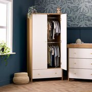 Obaby Nika Double Wardrobe - Oak & White