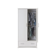 Obaby Nika Double Wardrobe - White Wash