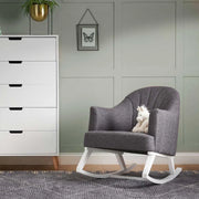 Obaby Round Back Rocking Chair - White & Grey