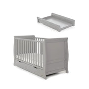 Obaby Stamford Classic Cot Bed + Cot Top Changer - Warm Grey
