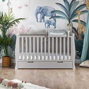 Obaby Stamford Classic Cot Bed + Cot Top Changer - Warm Grey