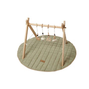 Organic Play Mat & Wooden Play Gym Set - Sage Green
