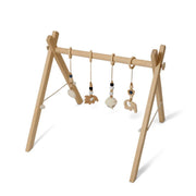 Organic Play Mat & Wooden Play Gym Set - Sage Green