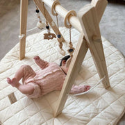 Organic Play Mat & Wooden Play Gym Set - Sage Green