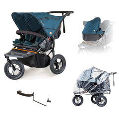 Out N About Nipper Double V5 Newborn And Toddler Bundle - Highland Blue