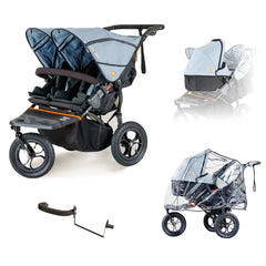 Out N About Nipper Double V5 Newborn And Toddler Bundle - Rocksalt Grey