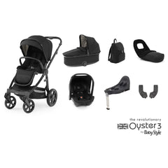 Oyster3 Luxury 7pc Bundle With Capsule Car Seat & Base - Pixel/Black