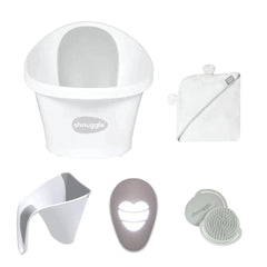 Shnuggle Baby Bath Starter Bundle - White/Grey