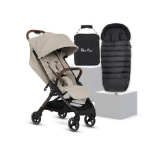 Silver Cross Clic 2 Stroller & Footmuff Bundle - Latte