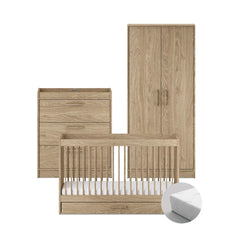 Silver Cross Geneva 4 Piece Nursery Set - Oak