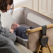 Silver Cross Lunar Bedside Crib - Oatmeal