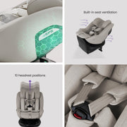 Silver Cross Plus 360 Car Seat Bundle - Natural Taupe