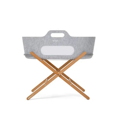 SnuzBaskit Light Grey Moses Basket & Natural Stand