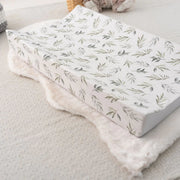 The Gilded Bird Luxury Wedge Changing Mat - Linen Leaves