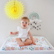 The Gilded Bird Luxury Wedge Changing Mat - Pretty Stems White