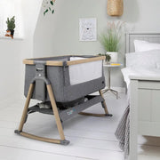 Tutti Bambini CoZee Air Bedside Crib - Oak/Charcoal