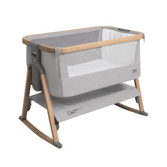 Tutti Bambini CoZee Air Bedside Crib - Sterling Silver/Oak