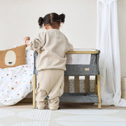 Tutti Bambini CoZee Mini Me Play Crib - Oak & Charcoal