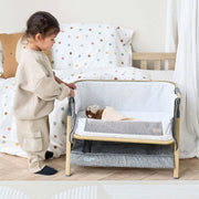 Tutti Bambini CoZee Mini Me Play Crib - Oak & Charcoal