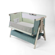 Tutti Bambini Cozee Sense Bedside Crib - Whitewash/Kelp