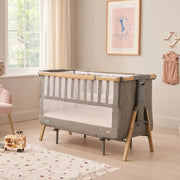 Tutti Bambini Cozee XL Bedside Crib & Cot - Oak/Charcoal